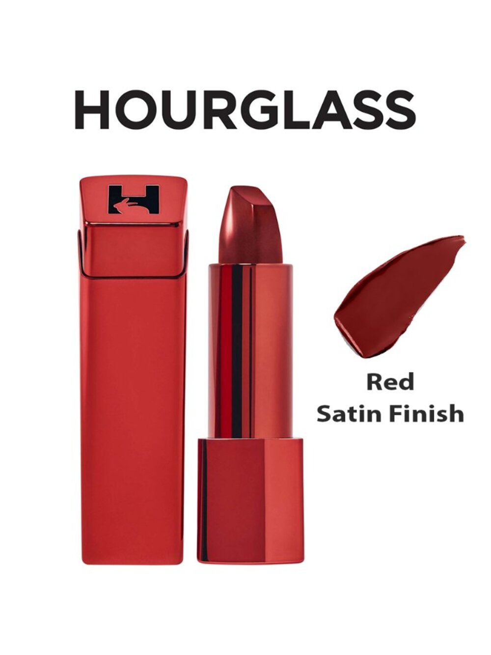 Hourglass Unlocked Satin Creme Lipstick, Red 0 - Satin Finish - Mini Size .03 OZ